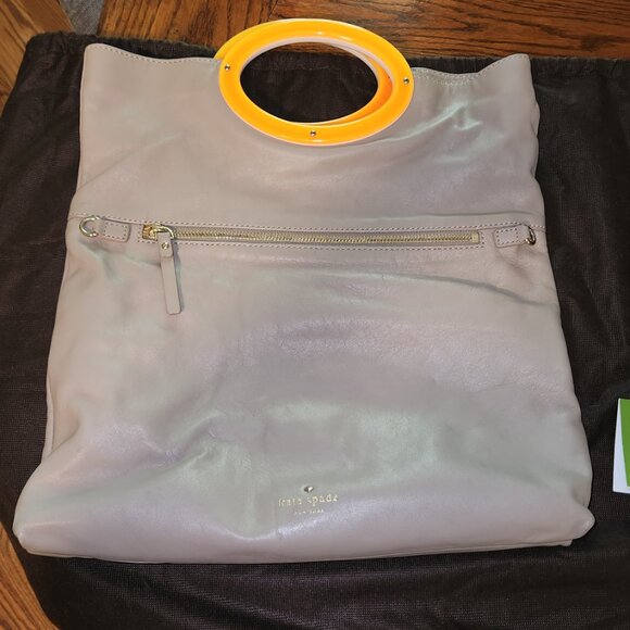 Kate Spade Beige Leather Top Handle Bag with shoulder strap - Picture 4 of 6